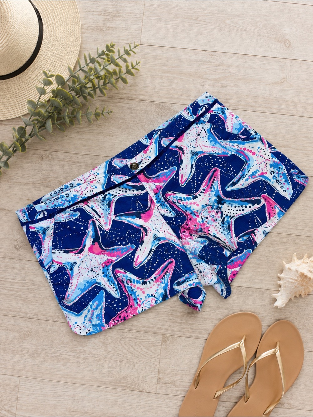💙Lilly Pulitzer Adie Shorts Sz 16 Indigo Star Struck Women’s Coastal Pink Blue 💙